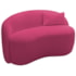 Sofá Curvo Freesia Design Orgânico Moderno 150cm Suede Pink