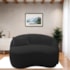 Sofá Curvo Freesia Design Orgânico Moderno 150cm Suede Preto