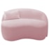 Sofá Curvo Freesia Design Orgânico Moderno 150cm Suede Rosa Bebê