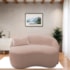Sofá Curvo Freesia Design Orgânico Moderno 150cm Suede Rosé