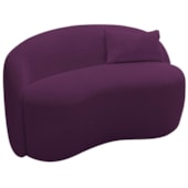 Sofá Curvo Freesia Design Orgânico Moderno 150cm Suede Roxo