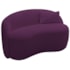 Sofá Curvo Freesia Design Orgânico Moderno 150cm Suede Roxo