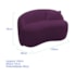 Sofá Curvo Freesia Design Orgânico Moderno 150cm Suede Roxo