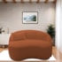 Sofá Curvo Freesia Design Orgânico Moderno 150cm Suede Terracota
