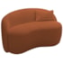 Sofá Curvo Freesia Design Orgânico Moderno 150cm Suede Terracota