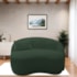 Sofá Curvo Freesia Design Orgânico Moderno 150cm Suede Verde