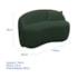 Sofá Curvo Freesia Design Orgânico Moderno 150cm Suede Verde