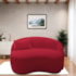 Sofá Curvo Freesia Design Orgânico Moderno 150cm Suede Vermelho