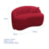 Sofá Curvo Freesia Design Orgânico Moderno 150cm Suede Vermelho