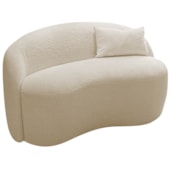 Sofá Curvo Freesia Design Orgânico Moderno 180cm Bouclé Bege