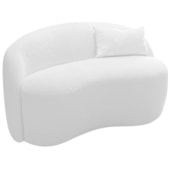 Sofá Curvo Freesia Design Orgânico Moderno 180cm Bouclé Branco