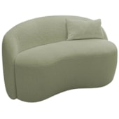 Sofá Curvo Freesia Design Orgânico Moderno 180cm Bouclé Verde Oliva