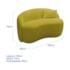 Sofá Curvo Freesia Design Orgânico Moderno 180cm Suede Amarelo