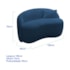 Sofá Curvo Freesia Design Orgânico Moderno 180cm Suede Azul Marinho