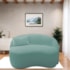 Sofá Curvo Freesia Design Orgânico Moderno 180cm Suede Azul Tiffany