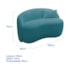 Sofá Curvo Freesia Design Orgânico Moderno 180cm Suede Azul Turquesa