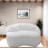 Sofá Curvo Freesia Design Orgânico Moderno 180cm Suede Branco