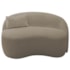 Sofá Curvo Freesia Design Orgânico Moderno 180cm Suede Cappuccino