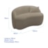 Sofá Curvo Freesia Design Orgânico Moderno 180cm Suede Cappuccino
