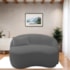 Sofá Curvo Freesia Design Orgânico Moderno 180cm Suede Cinza Escuro