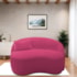 Sofá Curvo Freesia Design Orgânico Moderno 180cm Suede Pink