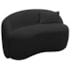 Sofá Curvo Freesia Design Orgânico Moderno 180cm Suede Preto