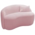 Sofá Curvo Freesia Design Orgânico Moderno 180cm Suede Rosa Bebê