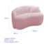 Sofá Curvo Freesia Design Orgânico Moderno 180cm Suede Rosa Bebê
