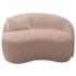 Sofá Curvo Freesia Design Orgânico Moderno 180cm Suede Rosé
