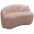 Sofá Curvo Freesia Design Orgânico Moderno 180cm Suede Rosé