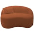 Sofá Curvo Freesia Design Orgânico Moderno 180cm Suede Terracota