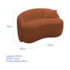 Sofá Curvo Freesia Design Orgânico Moderno 180cm Suede Terracota