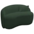 Sofá Curvo Freesia Design Orgânico Moderno 180cm Suede Verde