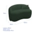 Sofá Curvo Freesia Design Orgânico Moderno 180cm Suede Verde