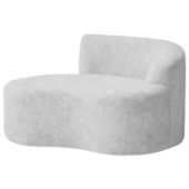 Sofá Curvo Malta 1 Lugar Compacto Moderno Luxo Bouclé Branco