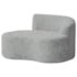 Sofá Curvo Malta 1 Lugar Compacto Moderno Luxo Bouclé Cinza