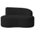 Sofá Curvo Malta 1 Lugar Compacto Moderno Luxo Bouclé Preto