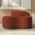 Sofá Curvo Malta 1 Lugar Compacto Moderno Luxo Bouclé Terracota