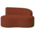 Sofá Curvo Malta 1 Lugar Compacto Moderno Luxo Bouclé Terracota