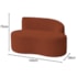Sofá Curvo Malta 1 Lugar Compacto Moderno Luxo Bouclé Terracota