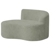 Sofá Curvo Malta 1 Lugar Compacto Moderno Luxo Bouclé Verde Oliva