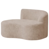 Sofá Curvo Malta 1 Lugar Compacto Moderno Luxo Linho Bege