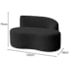 Sofá Curvo Malta 1 Lugar Compacto Moderno Luxo Linho Preto