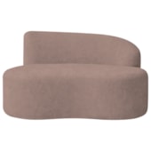 Sofá Curvo Malta 1 Lugar Compacto Moderno Luxo Linho Rose