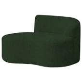 Sofá Curvo Malta 1 Lugar Compacto Moderno Luxo Linho Verde