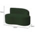 Sofá Curvo Malta 1 Lugar Compacto Moderno Luxo Linho Verde