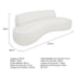 Sofá Curvo Sala de Estar Recepção Consultório Amsterdã 220cm Bouclé Branco