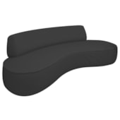 Sofá Curvo Sala de Estar Recepção Consultório Amsterdã 220cm Bouclé Preto