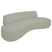 Sofá Curvo Sala de Estar Recepção Consultório Amsterdã 220cm Bouclé Verde Oliva