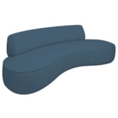 Sofá Curvo Sala de Estar Recepção Consultório Amsterdã 220cm Linho Azul Royal